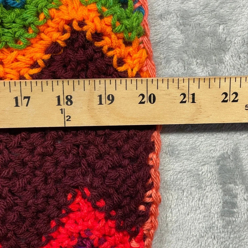 Handmade‎ Crochet Rainbow Chevron Baby Blanket and Hat Set 26x20